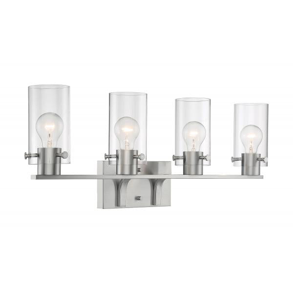 Sommerset - 4 Light - Vanity Fixture - Brushed Nickel Finish with Clear Glass