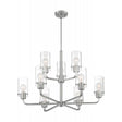 Sommerset - 9 Light - Chandelier Fixture - Brushed Nickel Finish with Clear Glass