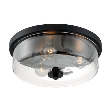 Sommerset - 3 Light - Flush Mount Fixture - Matte Black Finish with Clear Glass