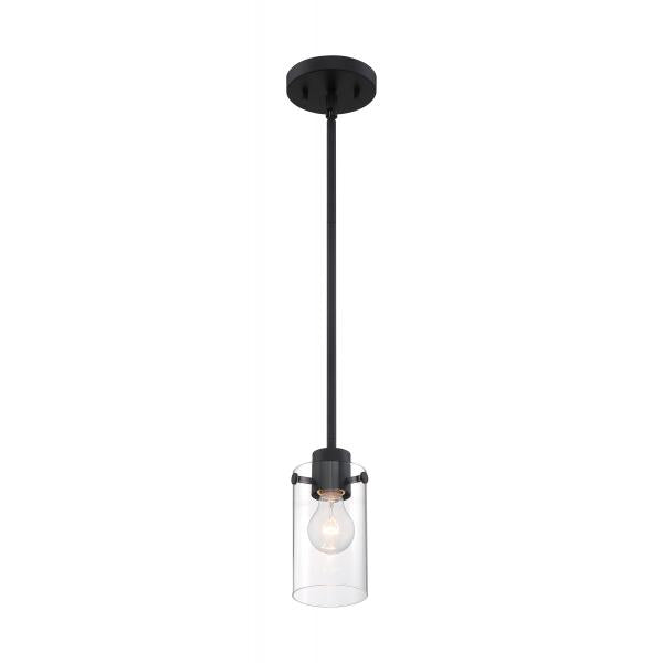 Sommerset - 1 Light - Mini Pendant Fixture - Matte Black Finish with Clear Glass