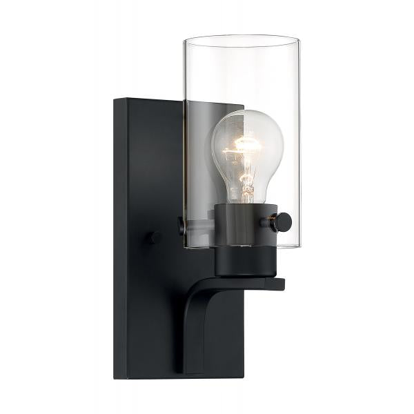 Sommerset - 1 Light - Vanity Fixture - Matte Black Finish with Clear Glass