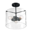 Sommerset - 3 Light - Semi-Flush Fixture - Matte Black Finish with Clear Glass