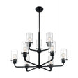 Sommerset - 9 Light - Chandelier Fixture - Matte Black Finish with Clear Glass