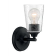 Bransel - 1 Light - Vanity Fixture - Matte Black Finish with Clear Seeded Glass