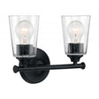 Bransel - 2 Light - Vanity Fixture - Matte Black Finish with Clear Seeded Glass