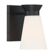 Caleta - 1 Light - Wall Sconce Fixture - Black Finish with Frosted Cylindrical Glass