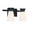 Caleta - 2 Light - Vanity Fixture - Black Finish with Frosted Cylindrical Glass