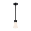 Caleta - 1 Light - Mini Pendant Fixture - Black Finish with Frosted Cylindrical Glass