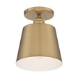 Motif - 1 Light - 7 in. - Semi-Flush Brushed Brass with White Accent