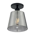 Motif - 1 Light - 7 in. - Semi-Flush Black with Smoked Glass