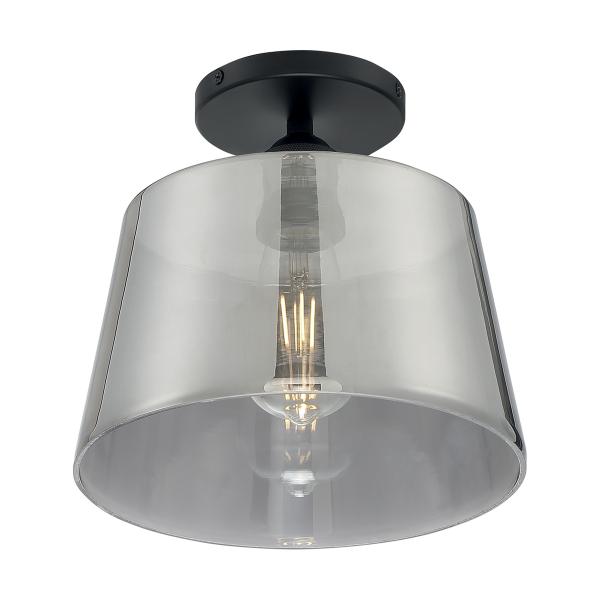 Motif - 1 Light - 10 in. - Semi-Flush Black with Smoked Glass