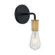 Ryder - 1 Light - Wall Sconce Fixture - Black Finish with Brushed Brass Sockets