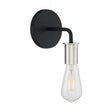 Ryder - 1 Light - Wall Sconce Fixture - Black Finish with Polished Nickel Sockets