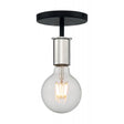 Ryder - 1 Light - Semi Flush Fixture - Black Finish with Polished Nickel Sockets