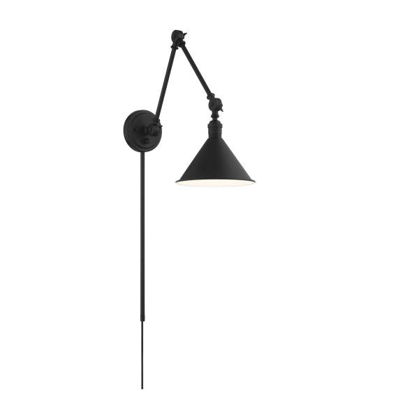 Delancey Swing Arm Lamp - Matte Black with Switch