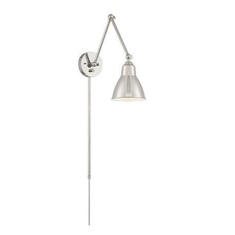 Fulton Swing Arm Lamp - Polished Nickel with Switch