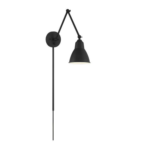 Fulton Swing Arm Lamp - Matte Black with Switch