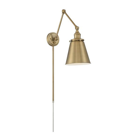 Bayard Swing Arm Lamp - Burnished Brass with Switch