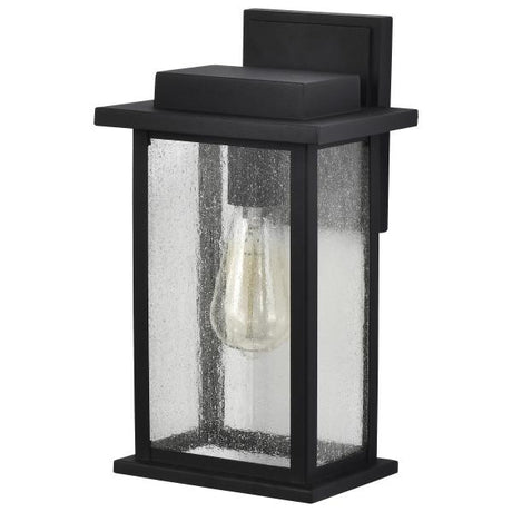 Sullivan - 1 Light Medium Wall Lantern - Matte Black with Clear Seeded Glass