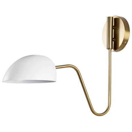 Trilby - 1 Light - Wall Sconce - Matte White with Burnished Brass