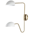 Trilby - 2 Light - Wall Sconce Matte White with Burnished Brass