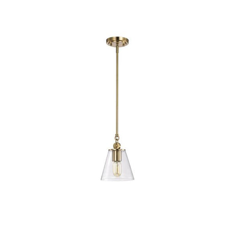 Dover - 1 Light - Small Pendant - Vintage Brass with Clear Glass