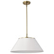 Dover - 3 Light - Large Pendant - White with Vintage Brass