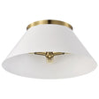 Dover - 3 Light - Large Flush Mount - White with Vintage Brass