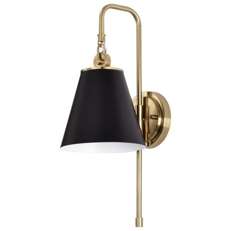 Dover - 1 Light - Wall Sconce - Black with Vintage Brass