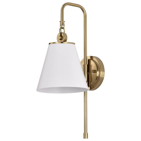Dover - 1 Light - Wall Sconce - White with Vintage Brass