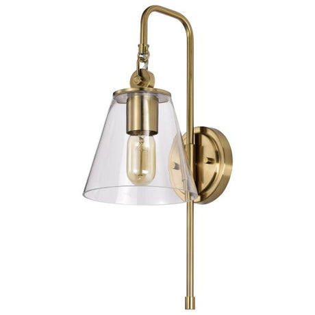 Dover - 1 Light - Wall Sconce - Vintage Brass with Clear Glass