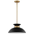 Perkins - 1 Light - Small Pendant - Matte Black with Burnished Brass