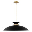 Perkins - 1 Light - Large Pendant - Matte Black with Burnished Brass