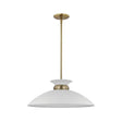 Perkins - 1 Light - Medium Pendant - Matte White with Burnished Brass