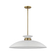 Perkins - 1 Light - Large Pendant - Matte White with Burnished Brass