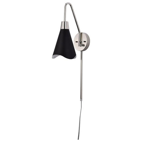 Tango - 1 Light - Wall Sconce - Matte Black with Polished Nickel