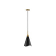 Tango - 1 Light - Small Pendant - Matte Black with Burnished Brass