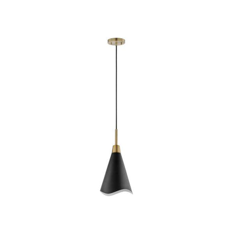 Tango - 1 Light - Small Pendant - Matte Black with Burnished Brass