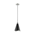 Tango - 1 Light - Small Pendant - Matte Black with Polished Nickel