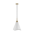 Tango - 1 Light - Medium Pendant - Matte White with Burnished Brass
