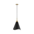 Tango - 1 Light - Large Pendant - Matte Black with Burnished Brass