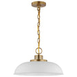 Colony - 1 Light - Small Pendant - Matte White with Burnished Brass