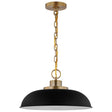 Colony - 1 Light - Small Pendant - Matte Black with Burnished Brass