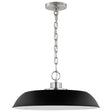 Colony - 1 Light - Medium Pendant - Matte Black with Polished Nickel