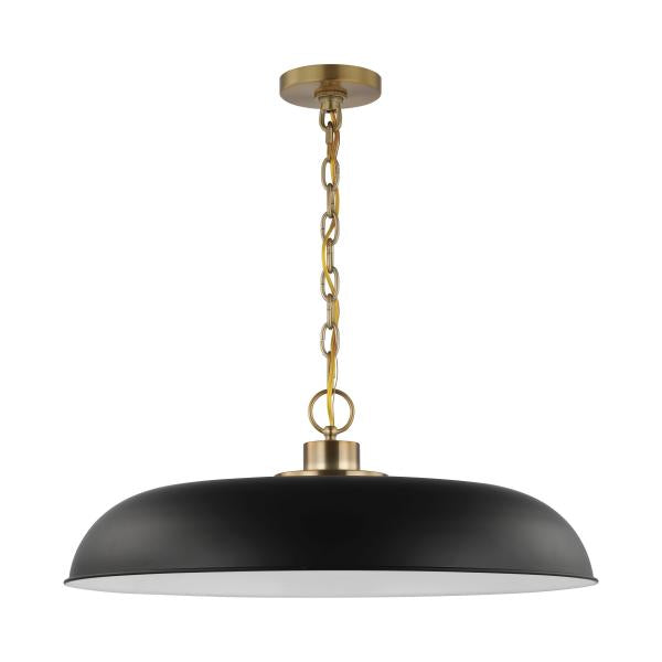 Colony - 1 Light - Large Pendant - Matte Black with Burnished Brass