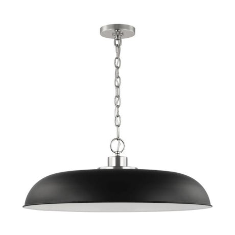 Colony - 1 Light - Large Pendant - Matte Black with Polished Nickel