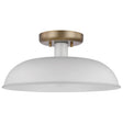 Colony - 1 Light - Small Semi-Flush Mount Fixture - Matte White with Burnished Brass