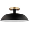 Colony - 1 Light - Small Semi-Flush Mount Fixture - Matte Black with Burnished Brass