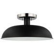 Colony - 1 Light - Small Semi-Flush Mount Fixture - Matte Black with Polished Nickel