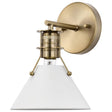 Outpost - 1 Light - Wall Sconce - Matte White with Burnished Brass